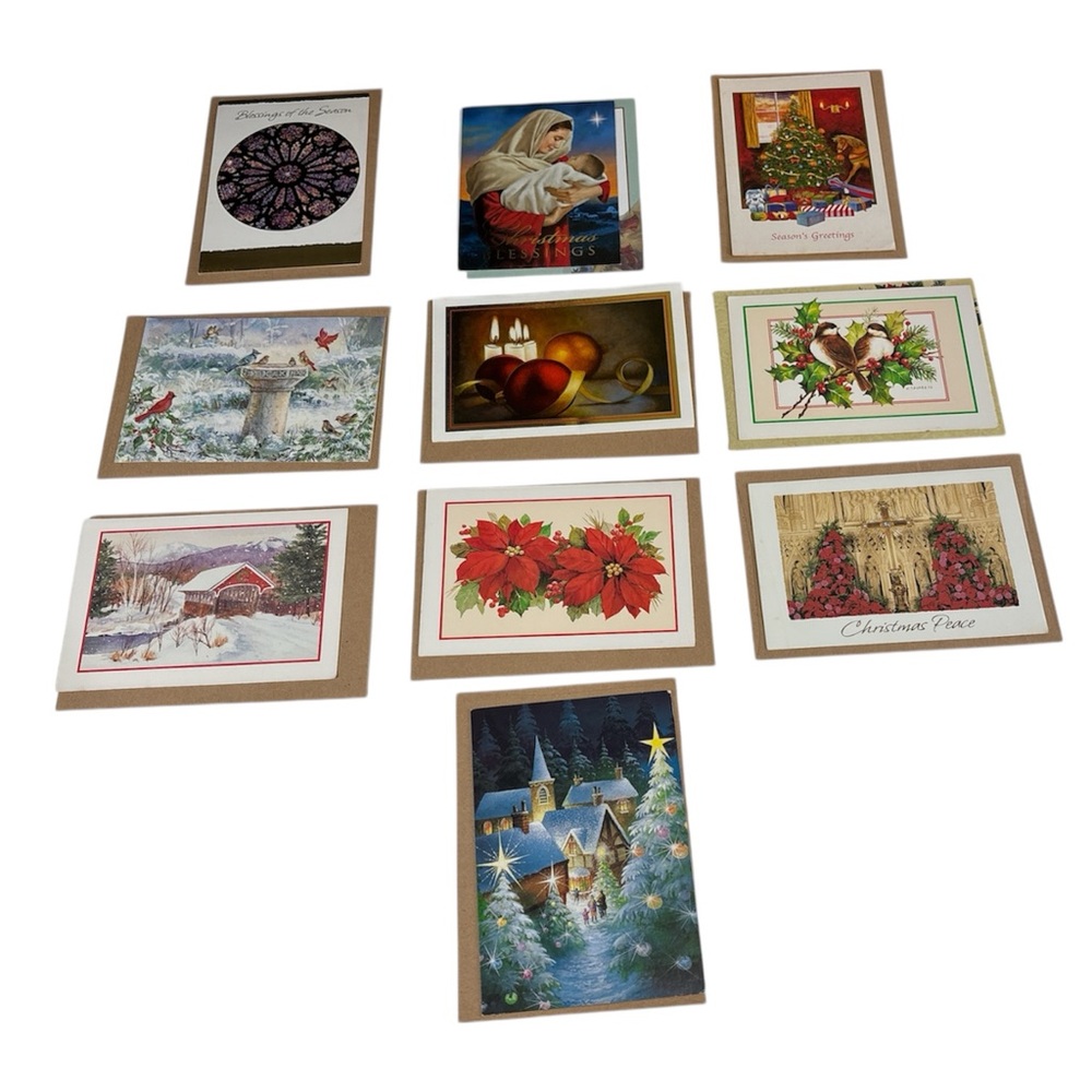 VTG Assorted Christmas Greeting Cards Set of 10